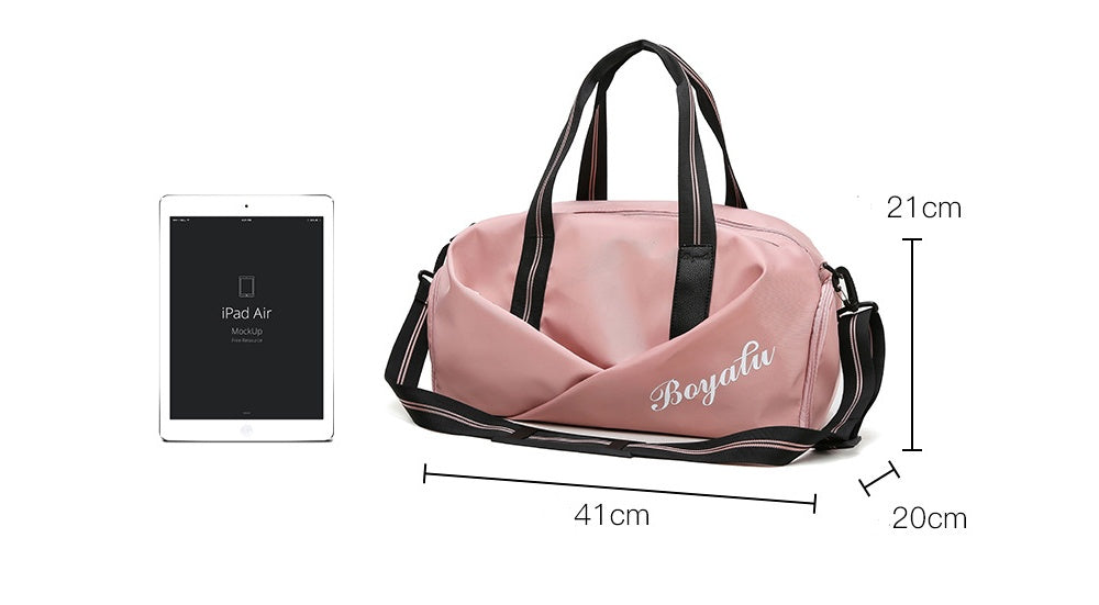 Sports gym bag women's wet and dry shoes