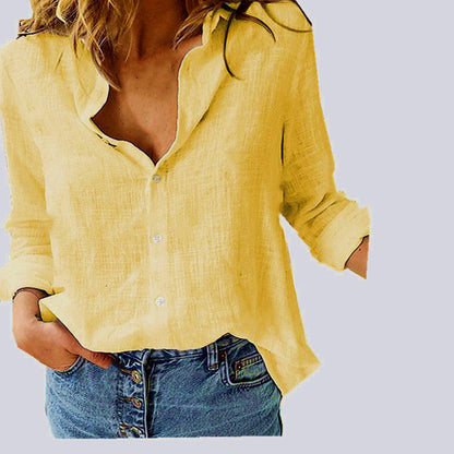 Solid Color Loose Linen Shirt
