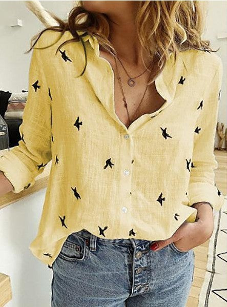 Solid Color Loose Linen Shirt