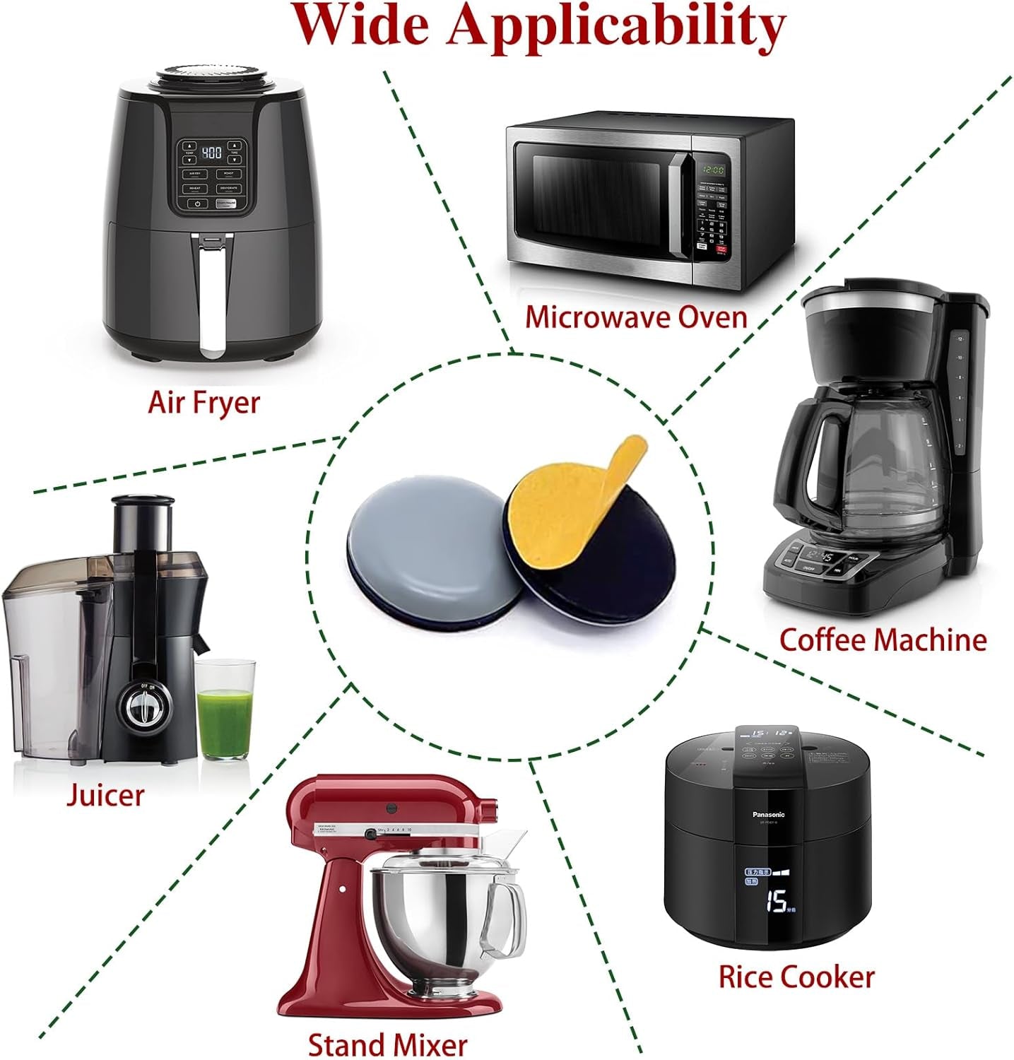 Effortless Mobility: Set of 12 Kitchen Appliance Sliders for Convenient Sliding and Storage