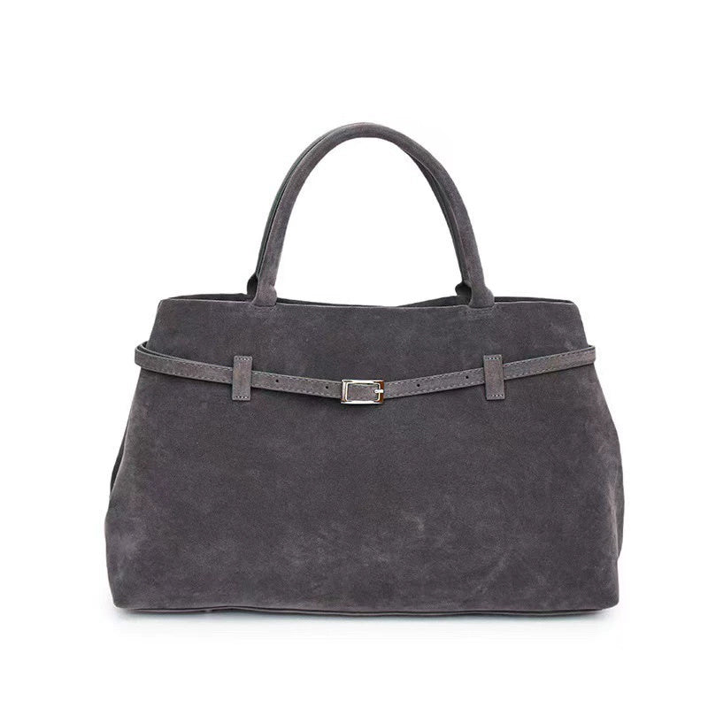 Decorative Solid Faux Suede Handbag