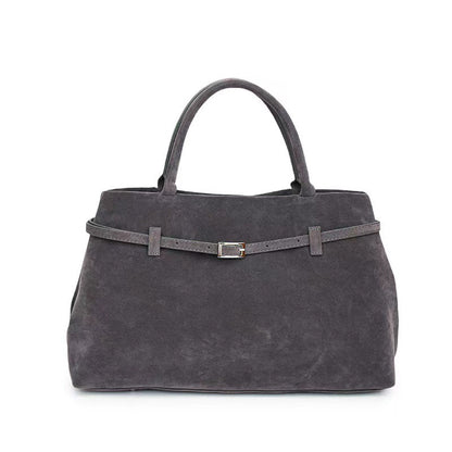 Decorative Solid Faux Suede Handbag