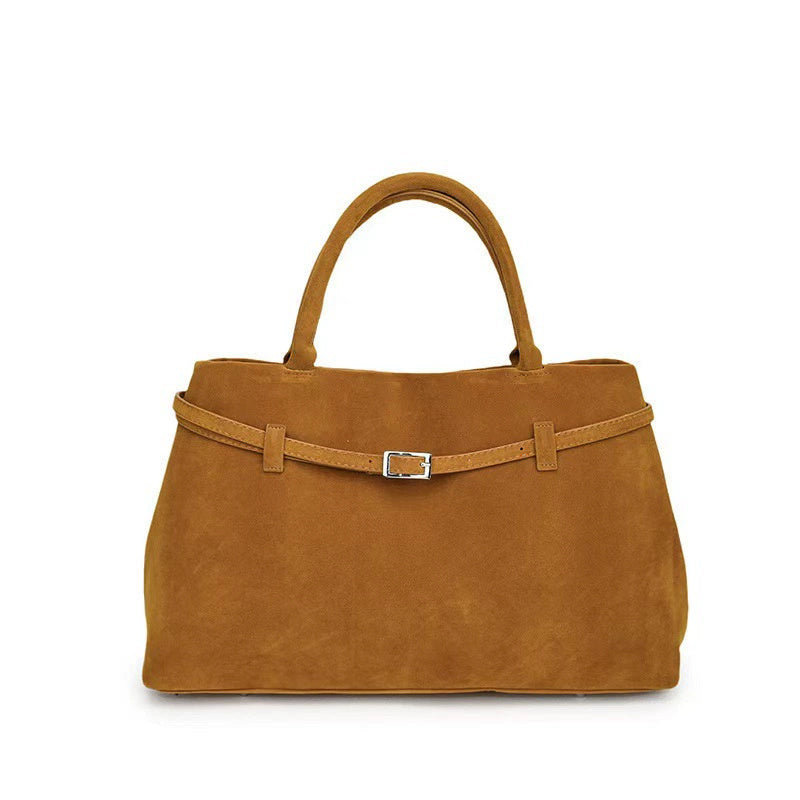 Decorative Solid Faux Suede Handbag